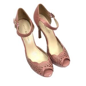 Anne Klein Women's Heels Spontayne Cutout Platform Ankle Strap Pink Rose Size 7M
